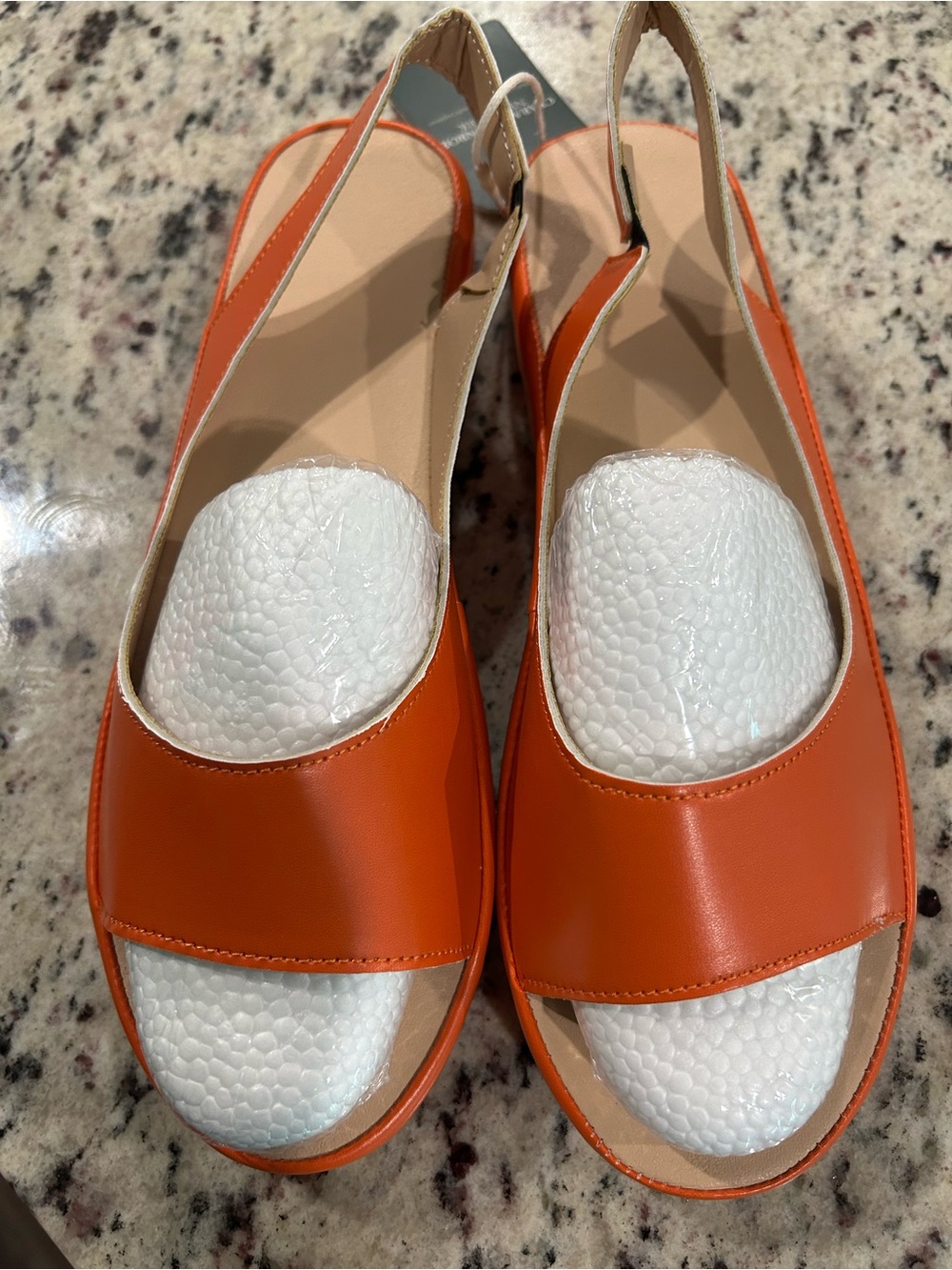 Women’s Orange Slingback Sandals with Cushioned Insole